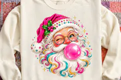 Retro Colorful Santa Claus Christmas PNG Product Image 4