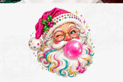 Retro Colorful Santa Claus Christmas PNG Product Image 5