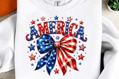 Retro Coquette America Png American Flag Bow Png, Product Image 1