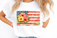 Retro Coquette American Flag PNG, Patriotic Bow Ditsy Floral Product Image 2