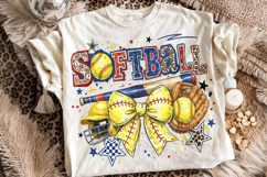 Retro Softball Coquette PNG, Game Day Softball PNG, Leopard Product Image 1