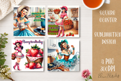 Retro Cowgirl Housewives Coaster Sublimation | Pink Western Product Image 1