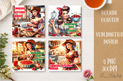 Retro Cowgirl Housewives Coaster Sublimation | Pink Western Product Image 1