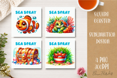 Beach Coaster Sublimation. Sea Coaster Design Product Image 1