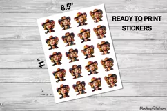 Cowgirl Sticker Sheets | Western Retro Printable PNG Clipart Product Image 2