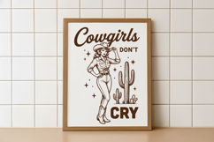 Retro Cowgirls Don't Cry Western Design Product Image 5
