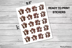 Cowgirl Sticker Sheets | Western Retro Printable PNG Clipart Product Image 2