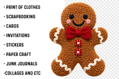 Retro Crochet Gingerbread Man PNG Product Image 3