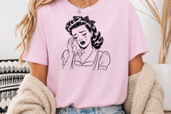 Retro Crying Woman Sad Comic Girl PNG Product Image 3
