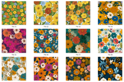Retro Daisy Floral Digital Paper Pack for Scrapbooking Product Image 2