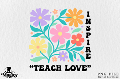 Retro Teacher PNG | Groovy Floral Teacher Sublimation Design Product Image 4
