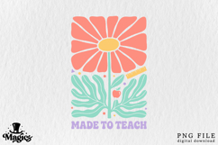 Retro Teacher PNG | Groovy Floral Teacher Sublimation Design Product Image 5