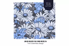 Retro Daisy Tumbler Wrap | Blue Flower Tumbler Sublimation