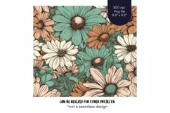Retro Daisy Tumbler Wrap  Boho Flower Tumbler Sublimation 