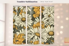 Retro Daisy Tumbler Wrap  Boho Flower Tumbler Sublimation 