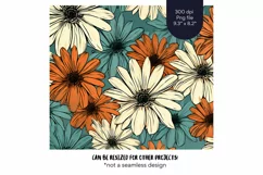 Retro Daisy Tumbler Wrap  Boho Flower Tumbler Sublimation 