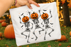 Retro Dancing Skeleton PNG, Halloween Pumpkin Head Png Product Image 3