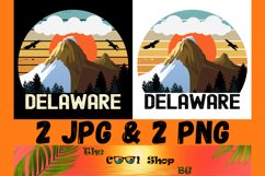 Retro Delaware Vintage Sublimation Png, Delaware Sunset Png Product Image 1