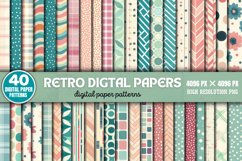 Retro Digital Paper Pattern Backgrounds Bundle PNG Product Image 1