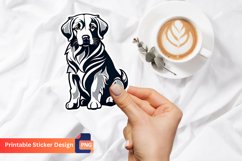 Retro dog Printable sticker, Dog Lover Retro Sticker Product Image 1