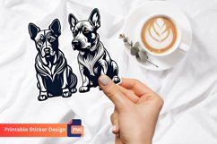 Retro dog Printable sticker, Retro Pet Sticker Product Image 1