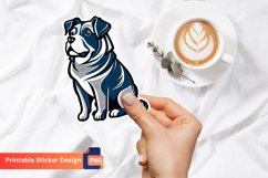 Retro dog Printable sticker, Dog Lover Retro Sticker Product Image 1