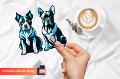 Retro dog Printable sticker, Retro Pet Sticker Product Image 1