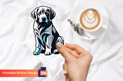 Retro dog Printable sticker, Dog Lover Retro Sticker Product Image 1
