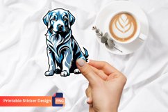 Retro dog Printable sticker, Dog Lover Retro Sticker Product Image 1