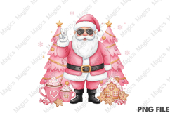 Retro Doodle Pink Christmas Png Product Image 1