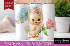 Retro Easter Tumbler Wrap - Cute Animal Tumbler PNG Product Image 1