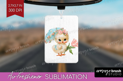 Retro Easter Air Freshener PNG - Cute Animal PNG Sublimation Product Image 1