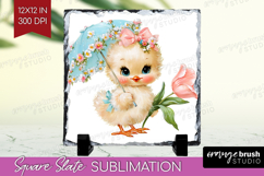 Retro Easter Slate PNG - Cute Animal Square Slate Product Image 1