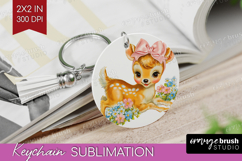 Retro Easter Keychain PNG - Cute Animal Keychain Sublimation Product Image 1