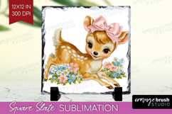 Retro Easter Slate PNG - Cute Animal Square Slate Product Image 1