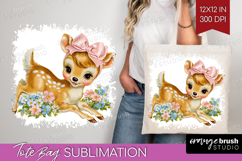 Retro Easter Tote Bag - Cute Animal Tote Bag PNG Sublimation Product Image 1