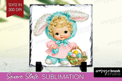 Retro Easter Slate PNG - Cute Animal Square Slate Product Image 1