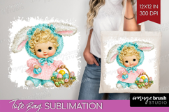 Retro Easter Tote Bag - Cute Animal Tote Bag PNG Sublimation Product Image 1