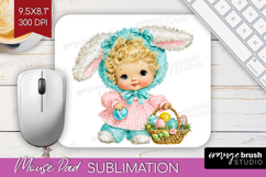 Retro Easter Mouse Pad Sublimation - Cute Animal Mousepad Product Image 1