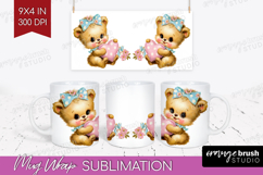 Retro Easter Mug Wrap - Cute Animal Mug PNG Sublimation Product Image 1