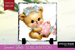 Retro Easter Slate PNG - Cute Animal Square Slate Product Image 1