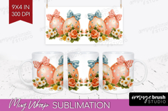 Retro Easter Mug Wrap - Cute Animal Mug PNG Sublimation Product Image 1