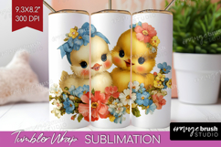 Retro Easter Tumbler Wrap - Cute Animal Tumbler PNG Product Image 1