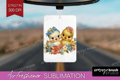 Retro Easter Air Freshener PNG - Cute Animal PNG Sublimation Product Image 1