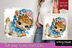 Retro Easter Tote Bag - Cute Animal Tote Bag PNG Sublimation Product Image 1
