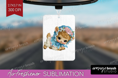 Retro Easter Air Freshener PNG - Cute Animal PNG Sublimation Product Image 1