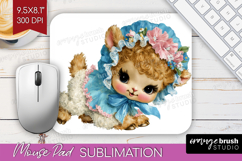 Retro Easter Mouse Pad Sublimation - Cute Animal Mousepad Product Image 1