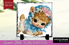 Retro Easter Slate PNG - Cute Animal Square Slate Product Image 1