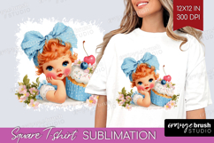 Retro Easter Square Tshirt Background - Cute Animal PNG Product Image 1