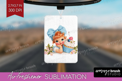 Retro Easter Air Freshener PNG - Cute Animal PNG Sublimation Product Image 1